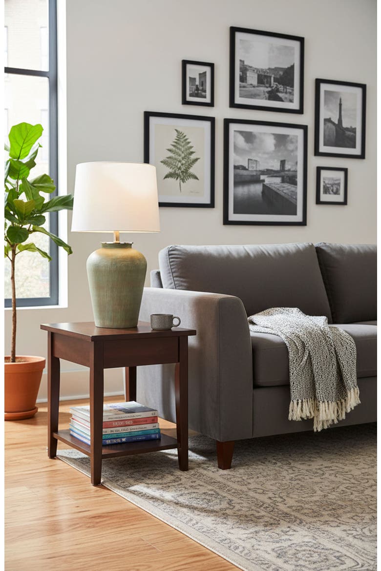 Round Table Lamp, Alternate, color, RUSTIC SILVER MATTE