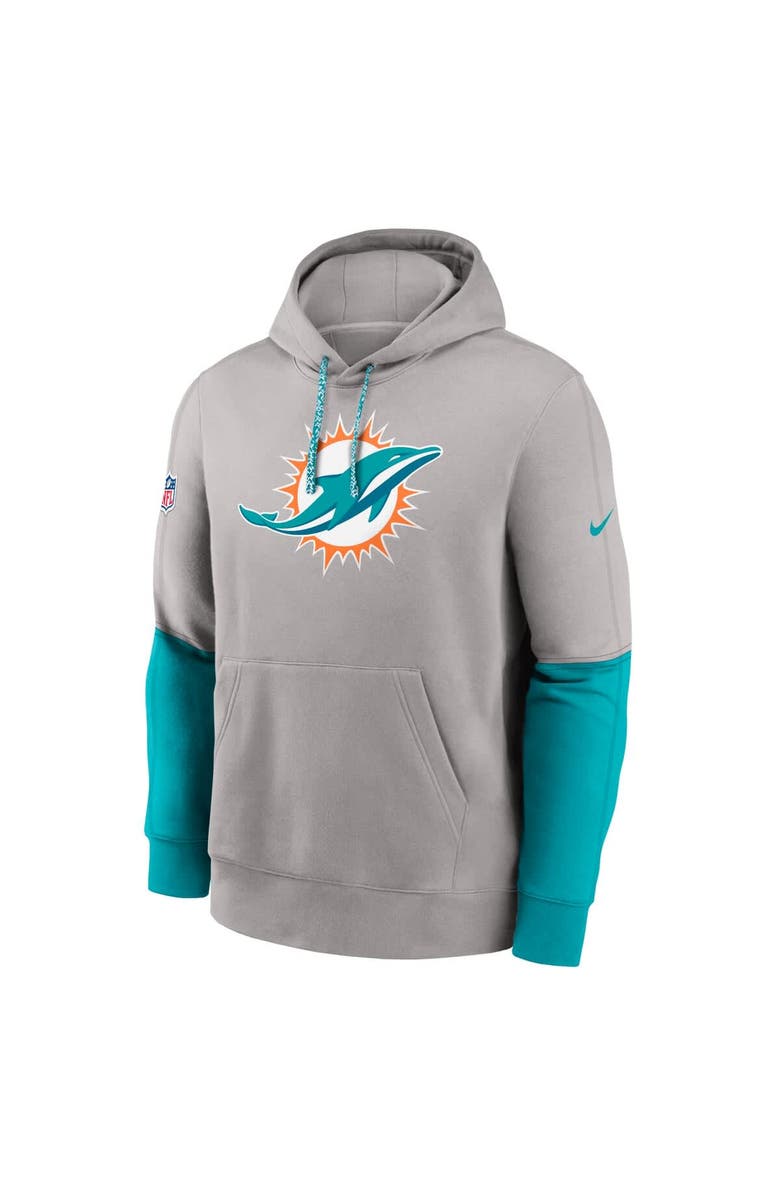 Nike Men's Nike Gray Miami Dolphins 2024 Sideline Club Pullover Hoodie, Alternate, color, Gray