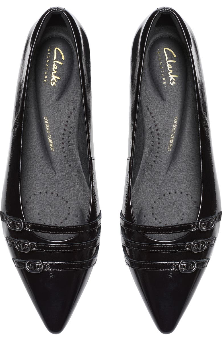 Clarks<sup>®</sup> Sensa Triple Strap Flat, Alternate, color, Black Pat