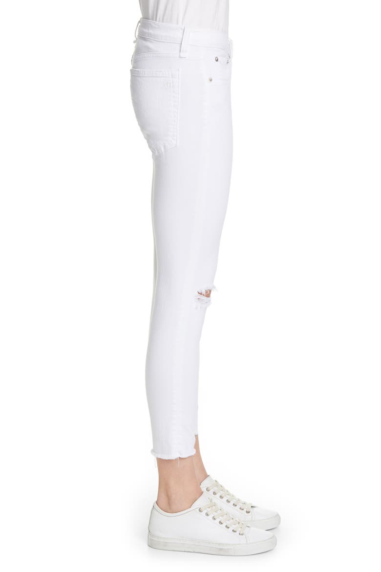 Dre Ripped Raw Hem Crop Skinny Jeans, Alternate, color, WHTWHLS2