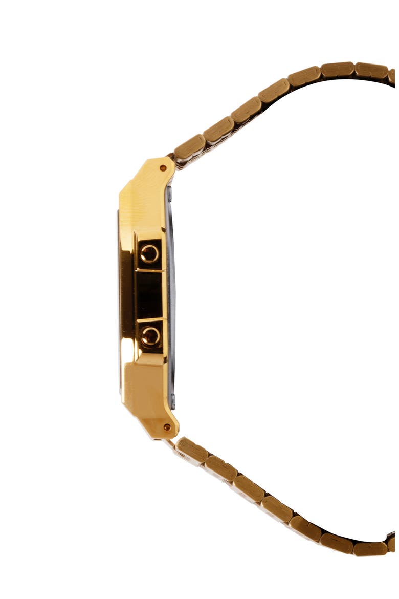 Vintage Goldtone Digital Bracelet Bluetooth® Watch, 41.4mm x 37.9.5mm, Alternate, color, GOLD