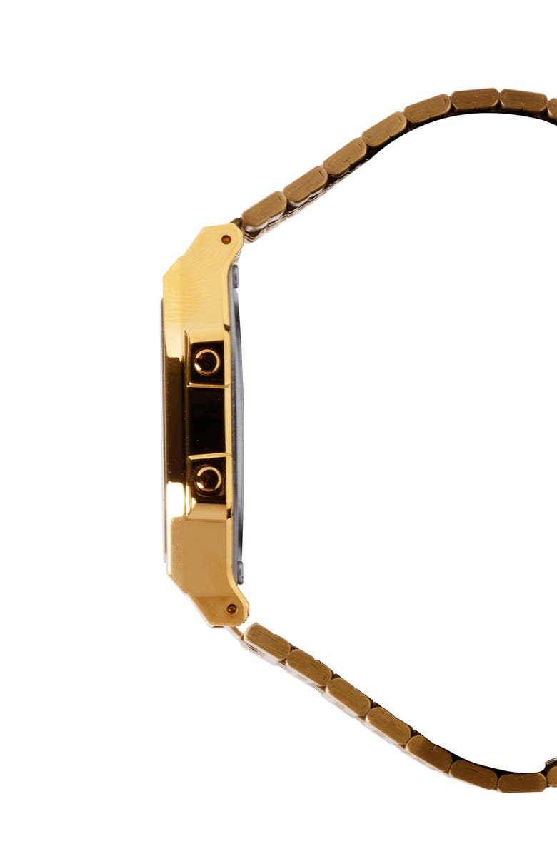 CASIO Vintage Goldtone Digital Bracelet Bluetooth<sup>®</sup> Watch, 41.4mm x 37.9.5mm, Alternate, color, Gold