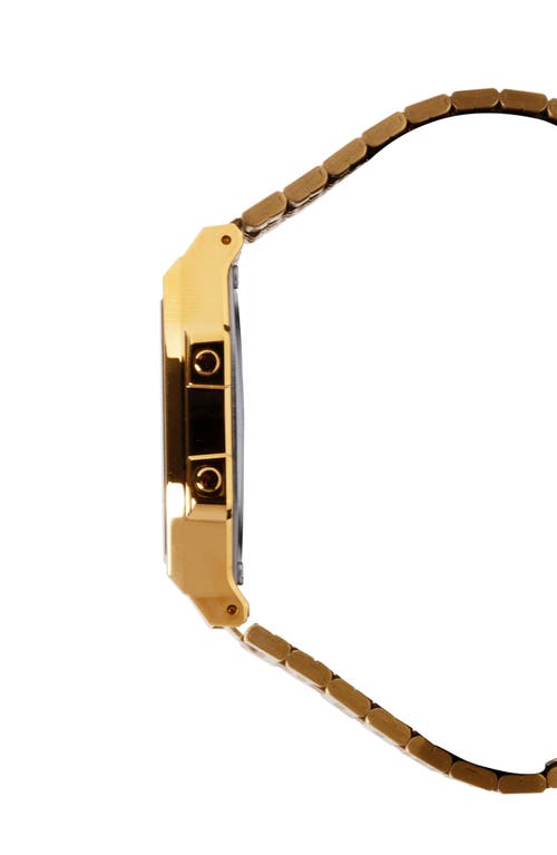 Casio Vintage Goldtone Digital Bracelet Bluetooth® Watch, 41.4mm X 37.9.5mm