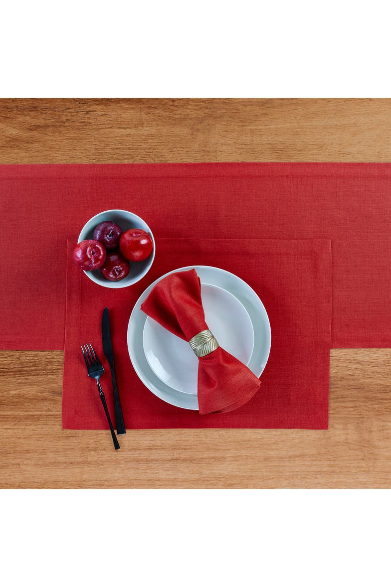 Linen Dinner Napkins Set of 4, 20 x 20" - Diana, Alternate, color, Cherry