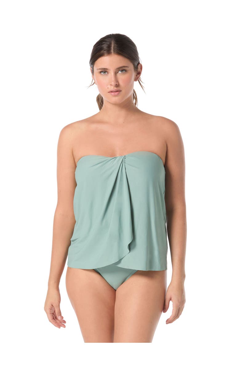 Coco Contours Clarity Bandeau Tankini Top, Main, color, Beach Grass