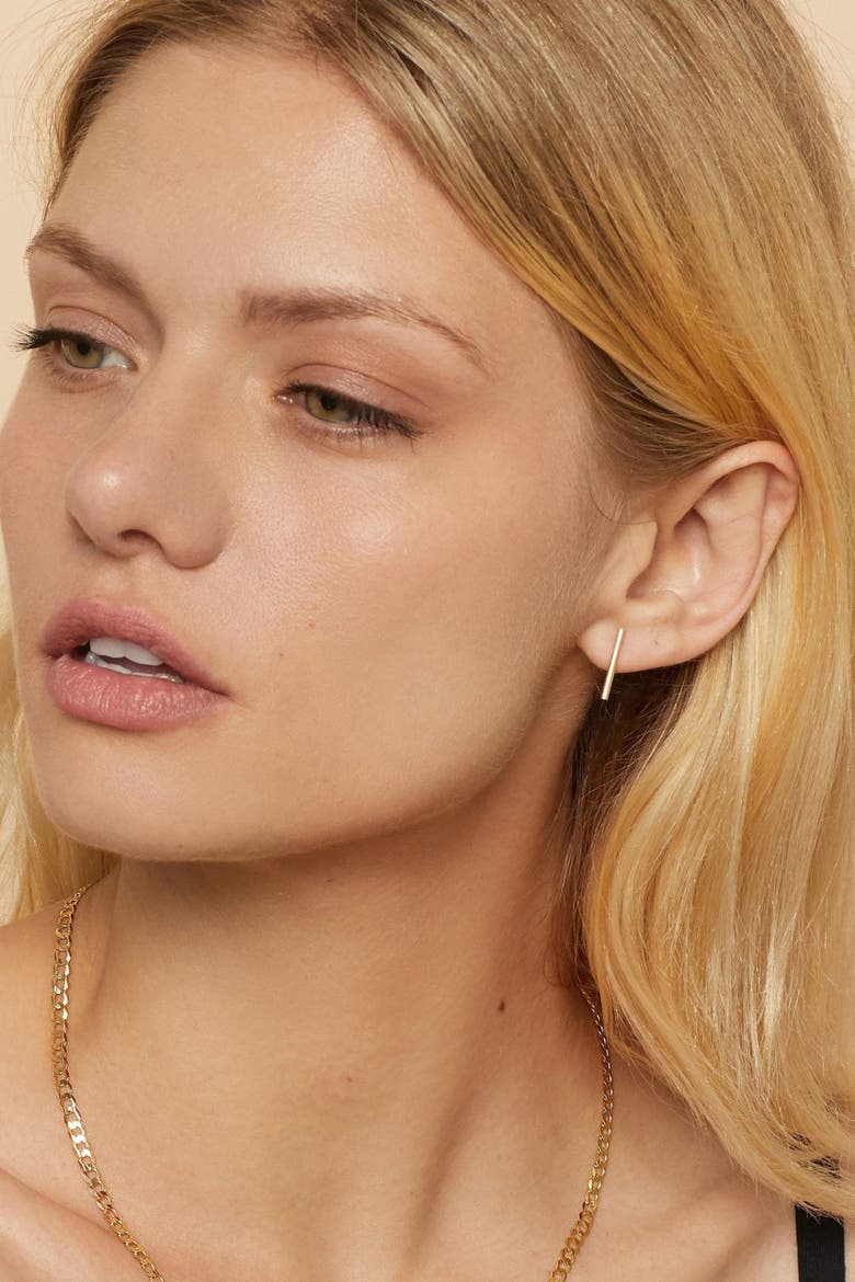 14K Yellow Gold Arezzo Studs, Alternate, color, Yellow Gold