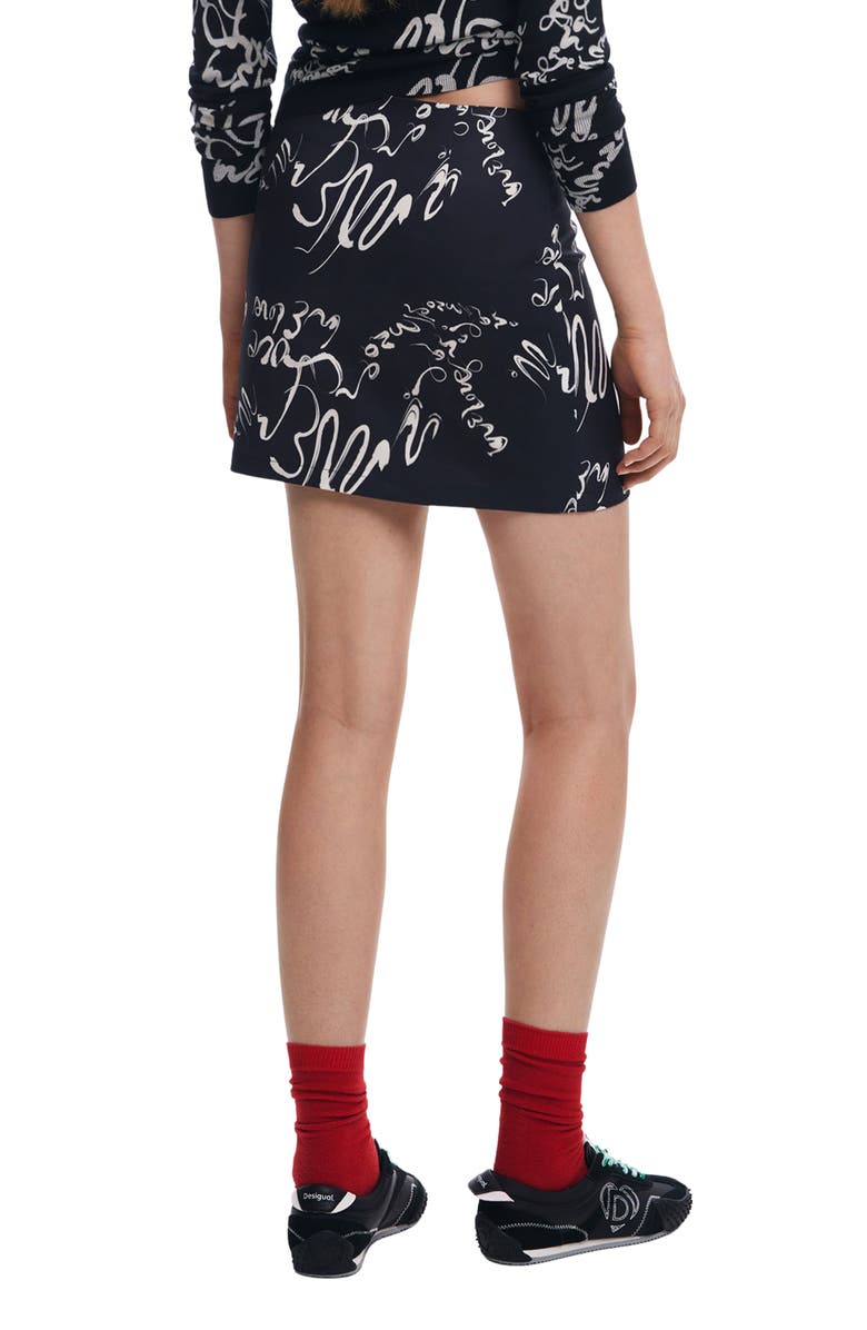 Desigual Sketchbook Print Miniskirt, Alternate, color, 