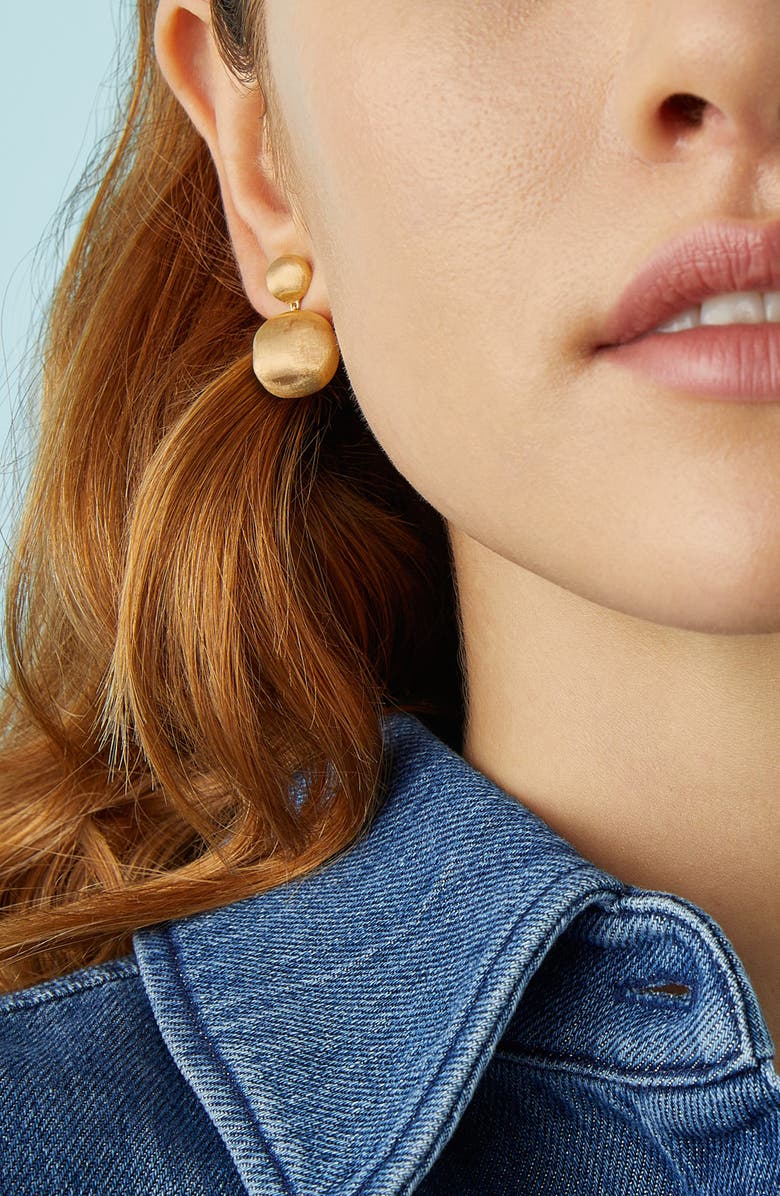 Marco Bicego 18K Yellow Gold Double Drop Earrings, Alternate, color, 18K Yellow Gold