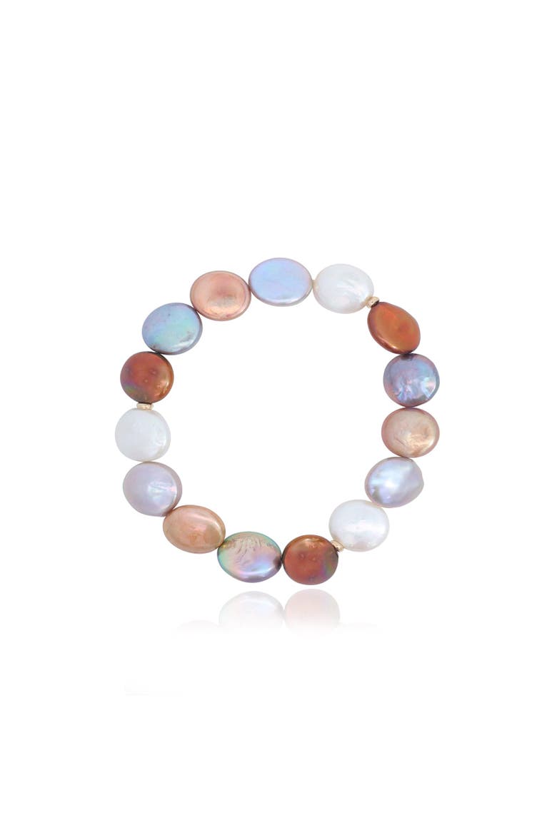 Multicolor Coin Pearl Bracelet, Main, color, Multi