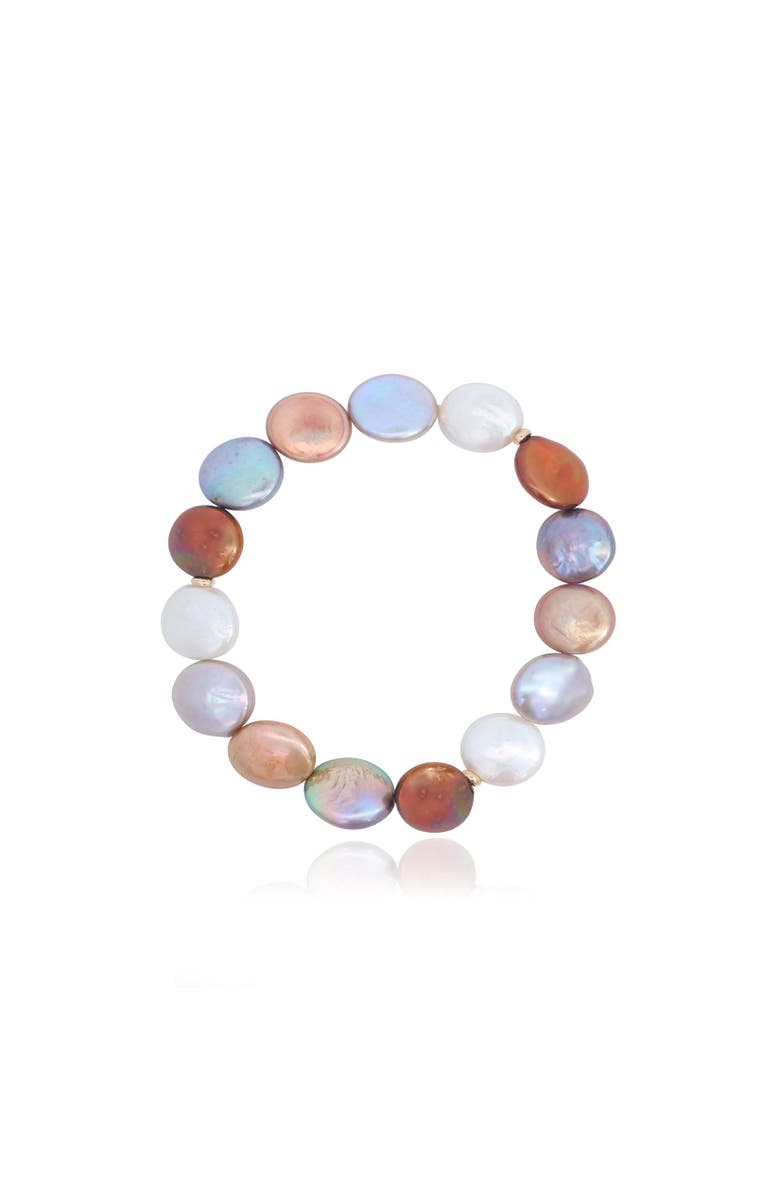 The Lovery Fine Jewelry Multicolor Coin Pearl Bracelet, Main, color, Multi