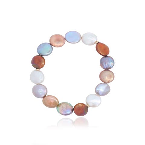 Multicolor Coin Pearl Bracelet