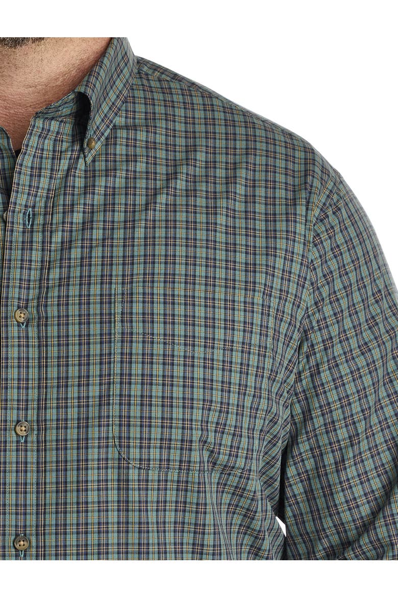 Big & Tall Easy-Care Sm Plaid Sport Shirt, Alternate, color, GREEN