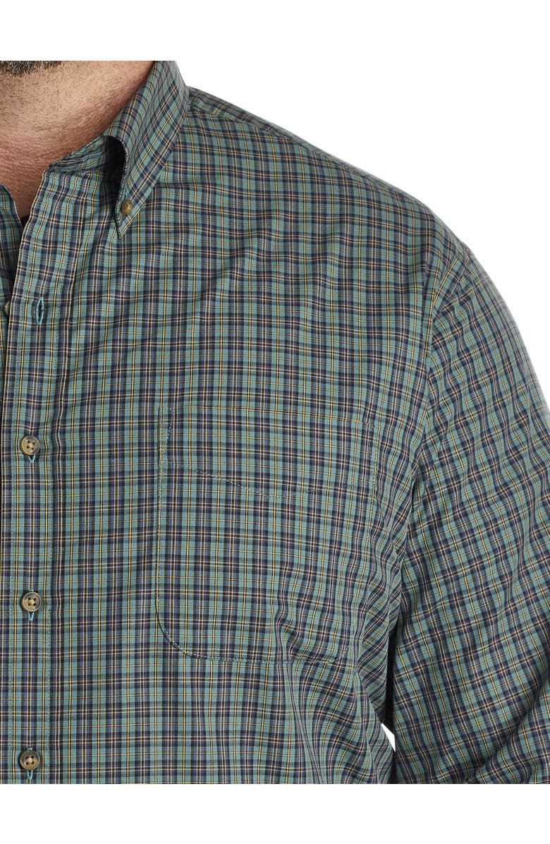 Harbor Bay by DXL Big & Tall Easy-Care Sm Plaid Sport Shirt, Alternate, color, Green