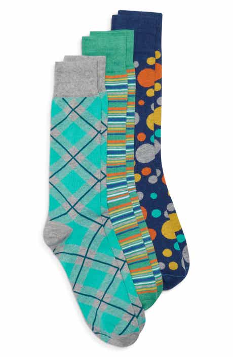 Assorted 3-Pack Stretch Cotton Dress Socks
