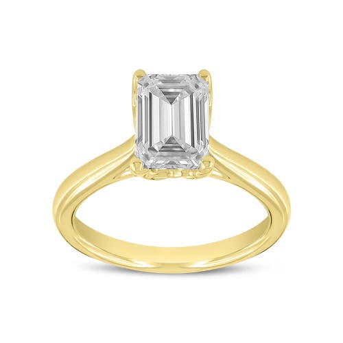 Luvmyjewelry Rahina 14k Yellow Gold Emerald Lab Grown Diamond Solitaire Engagement Ring In 14k Yellow Gold