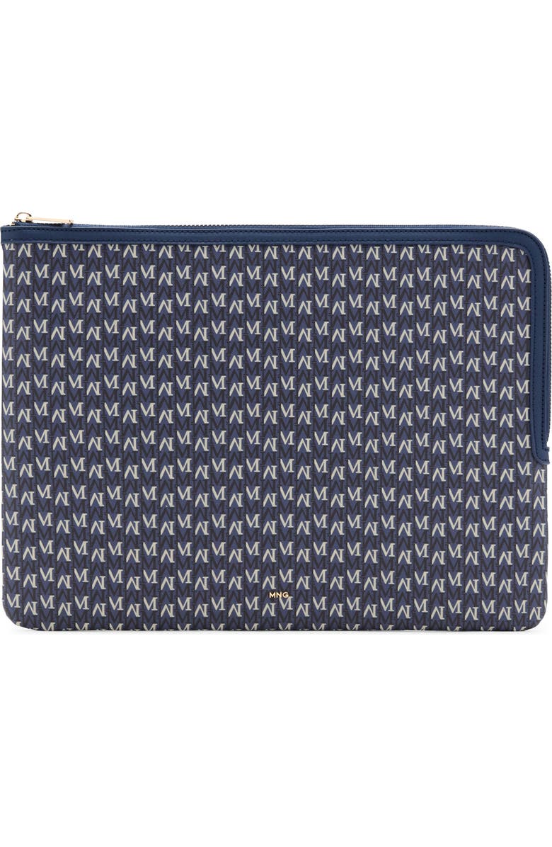 MANGO Monogram Logo Laptop Case, Main, color, Navy