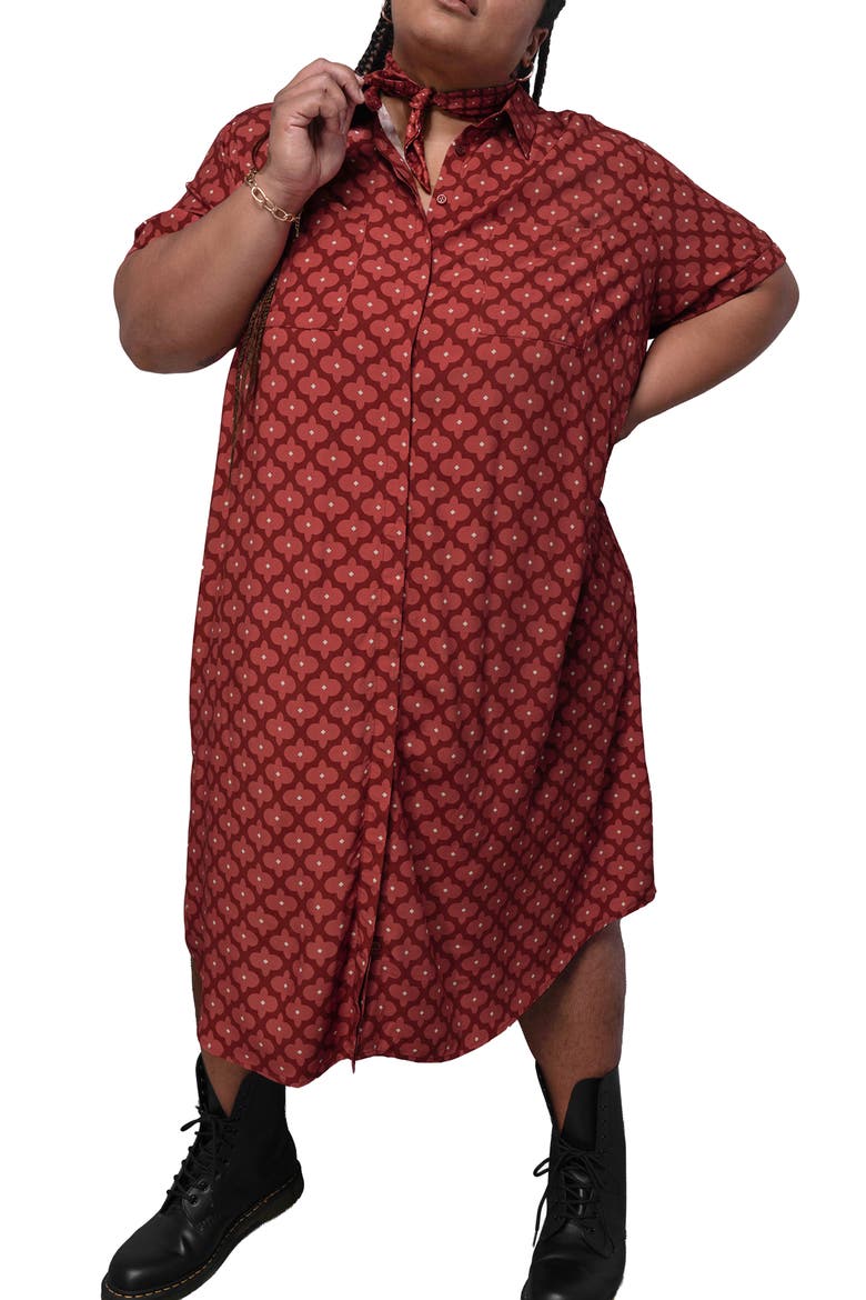 The Empower Shirt Dress, Alternate, color, MODERN FLEUR CINNAMON