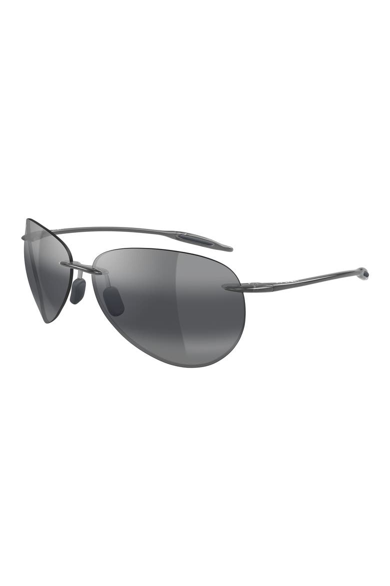 Sugar Beach 62mm PolarizedPlus2® Round Sunglasses, Alternate, color, GREY