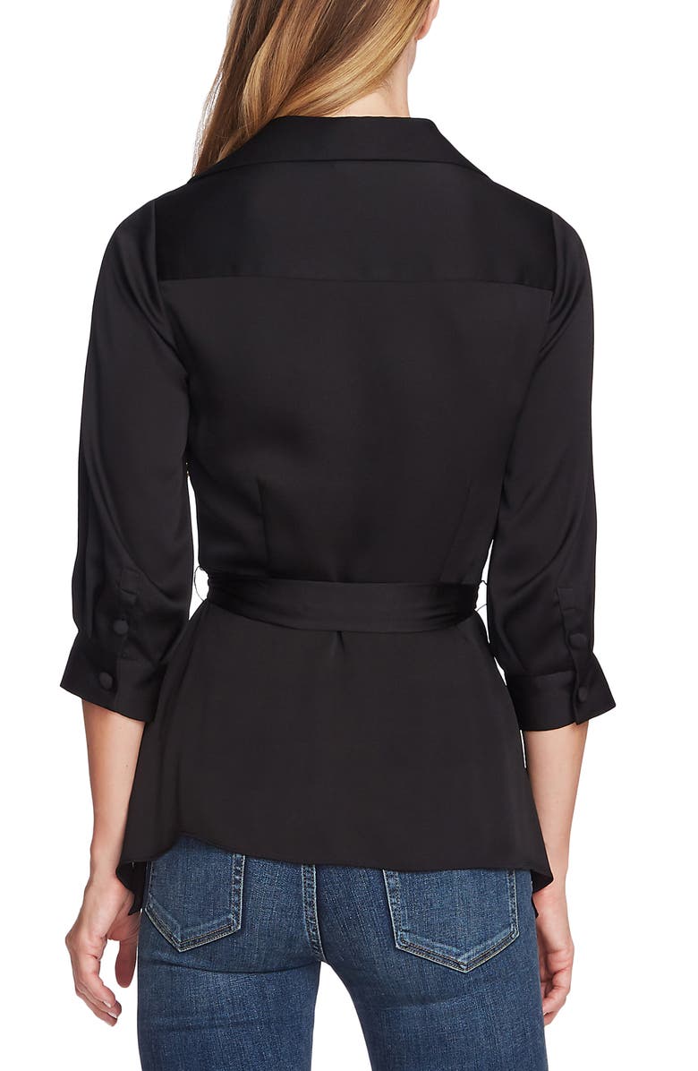 Vince Camuto Cascade Ruffle Asymmetrical Satin Blouse, Alternate, color, 