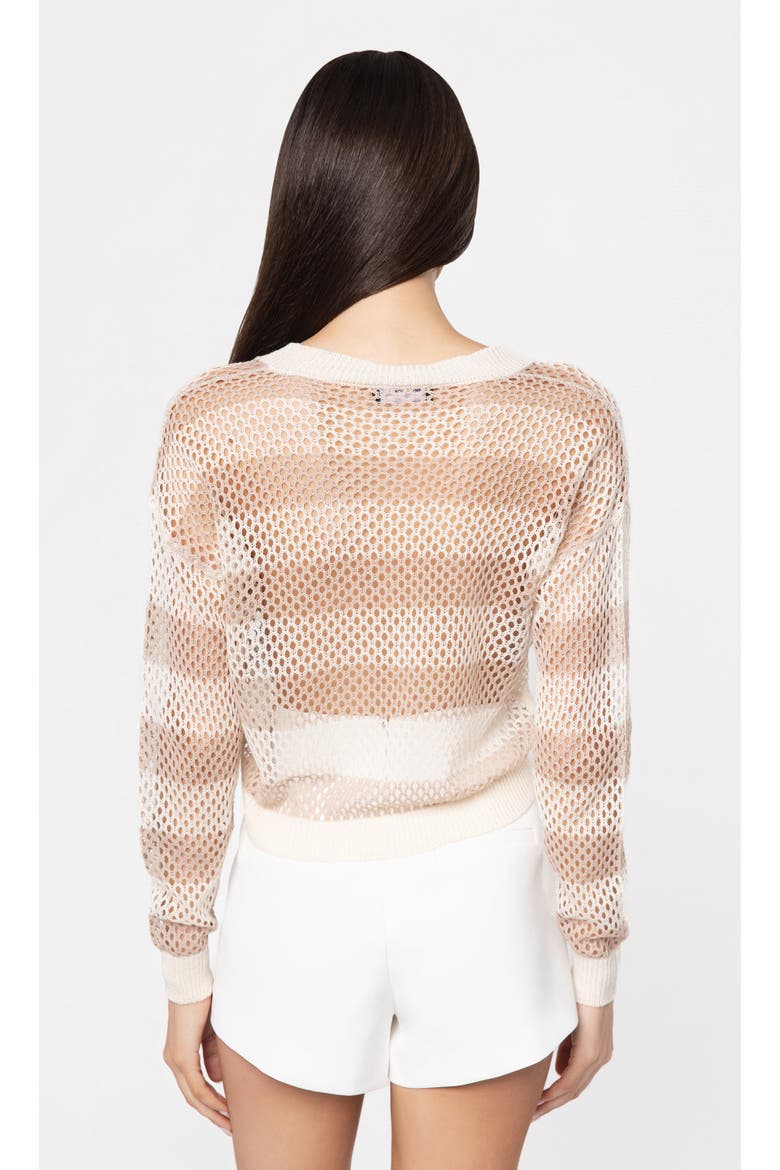 Samantha Stripe Sweater, Alternate, color, Cream/Champagne