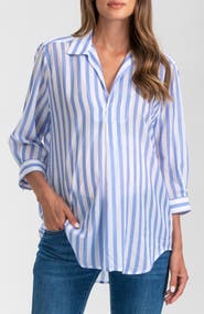 Pietro Brunelli Maternity Long Sleeve Johnny Collar Shirt