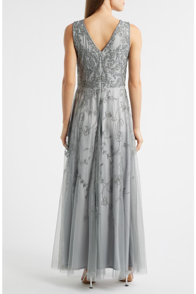 Beaded Mesh Gown with Jacket, Alternate, color, BLUE 400