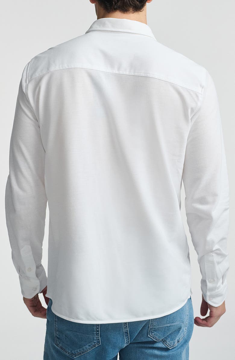 Mavi Jeans Piqué Button-Up Shirt, Alternate, color, White