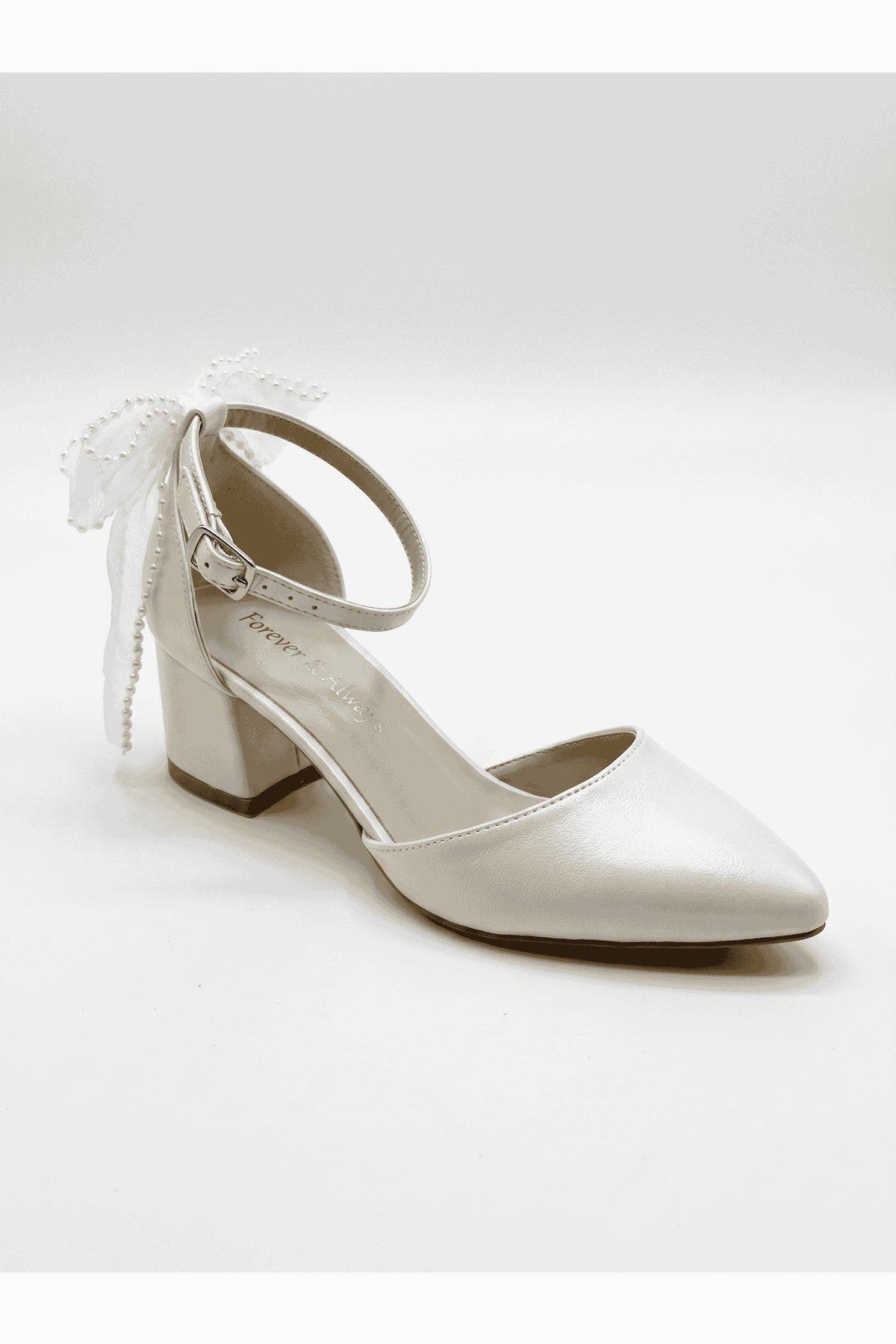 Forever & Always Shoes Rosavelle Pointed Toe Block Heel Bridal Sandal, Main, color, 