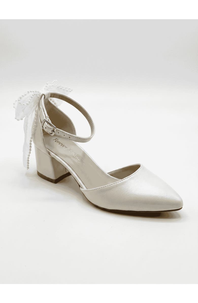 Forever & Always Shoes Rosavelle Pointed Toe Block Heel Bridal Sandal, Main, color,