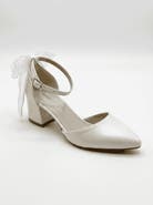 Forever & Always Shoes Rosavelle Pointed Toe Block Heel Bridal Sandal