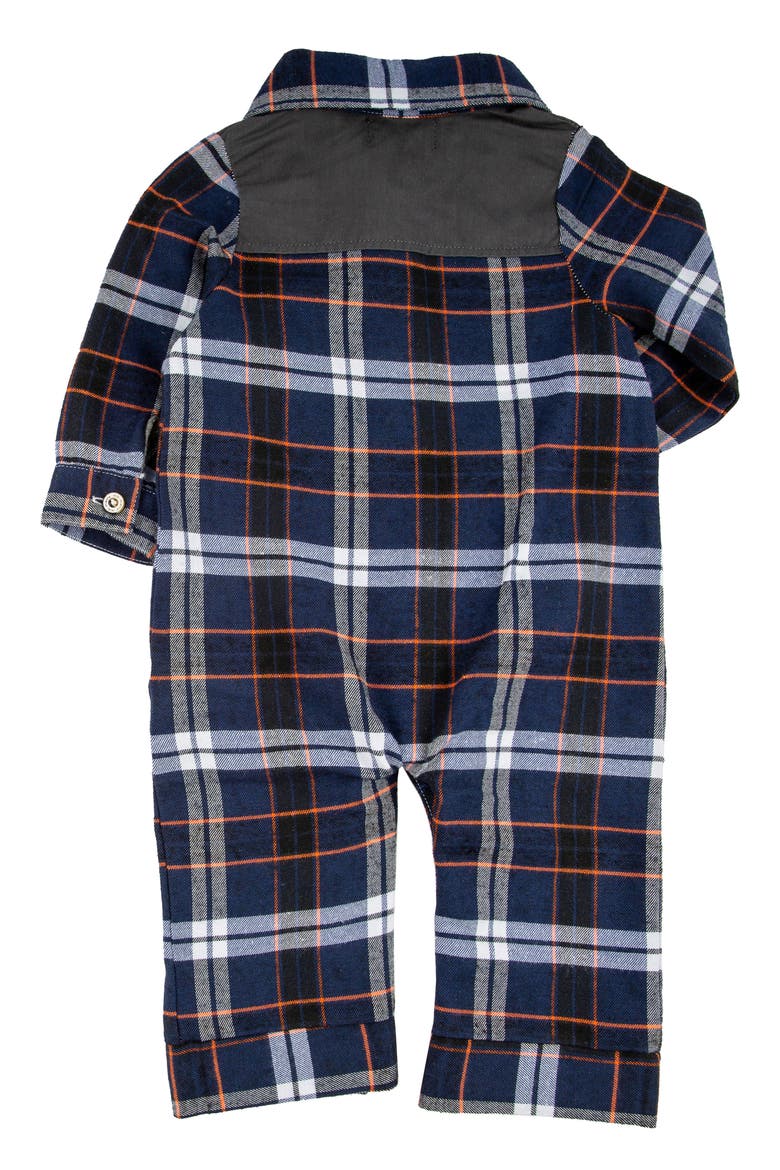 Teddy Plaid Cotton Romper, Alternate, color, YOSEMITE