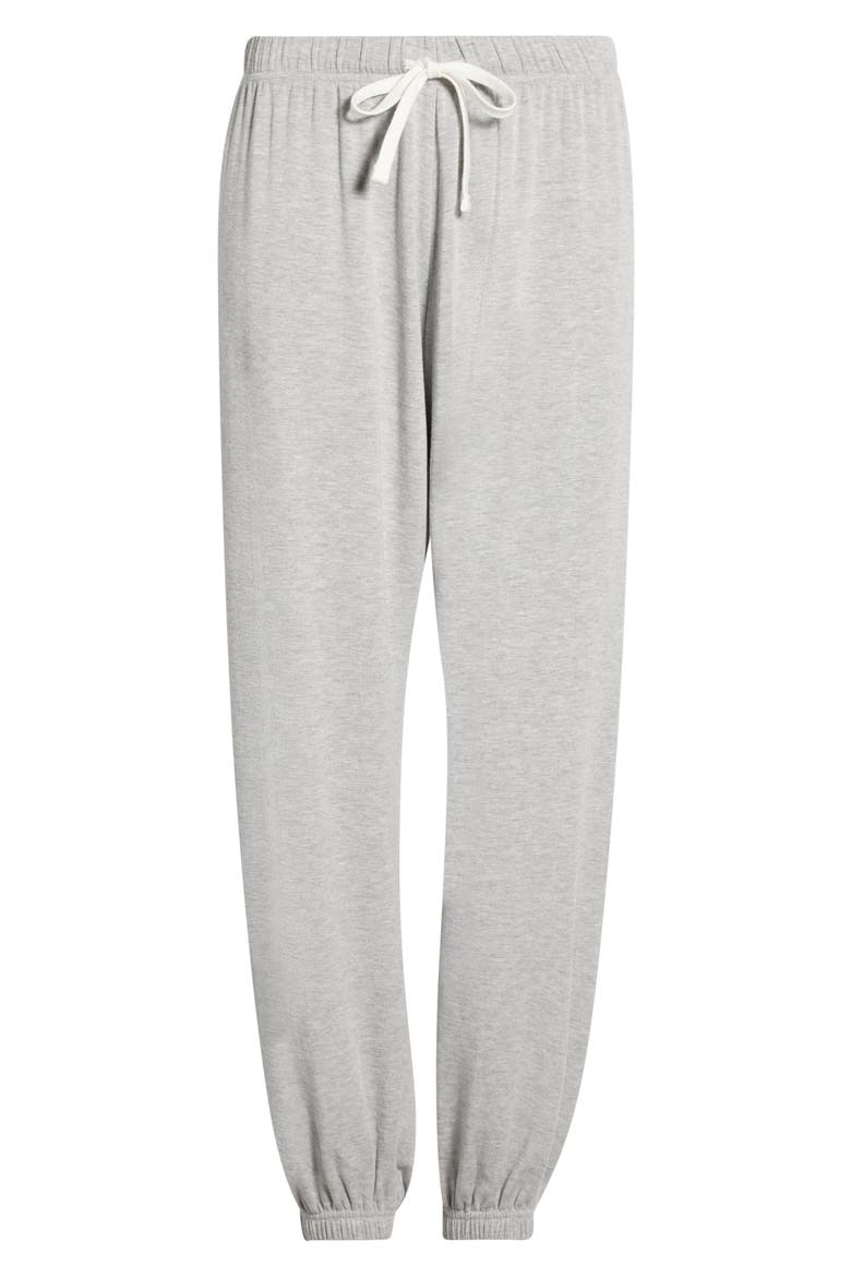 Andie Dual Waist Sweatpants, Alternate, color, HEATHER GREY/ WHITE