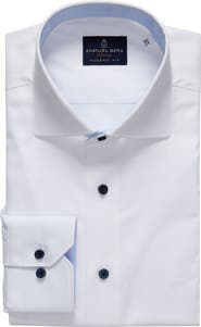 Emanuel Berg Modern Fit Solid Natural Stretch Yoga Twill Dress Shirt