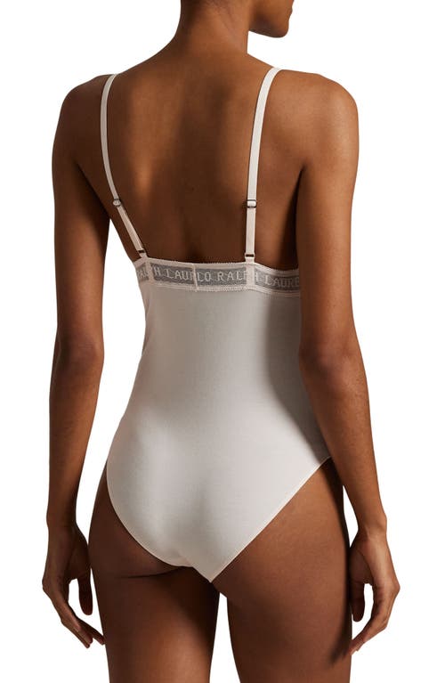 Shop Polo Ralph Lauren Lace & Stretch Cotton Rib Triangle Bodysuit