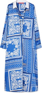 Marina Rinaldi Osanna Print Long Sleeve Maxi Shirtdress