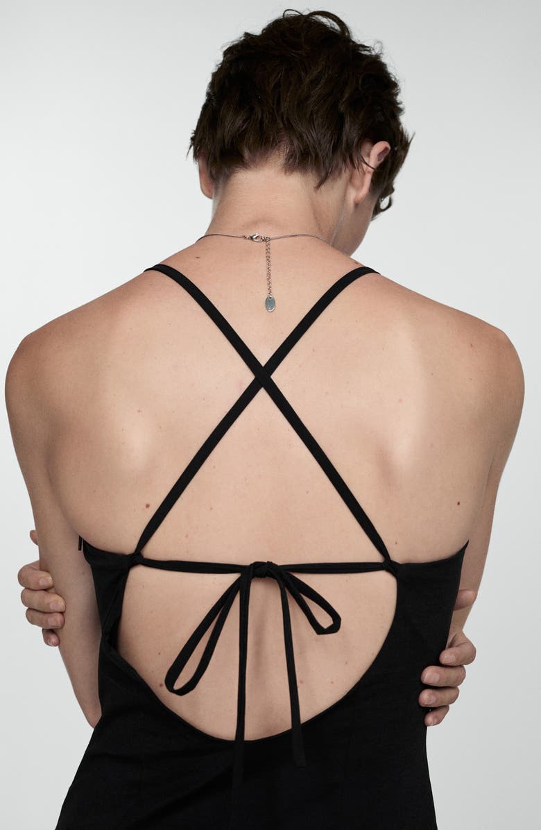 MANGO Strappy Back Pleated Minidress, Alternate, color, 