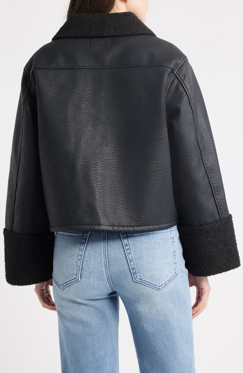 Rails Dria Faux Leather & Faux Shearling Jacket, Alternate, color, Black Shearling