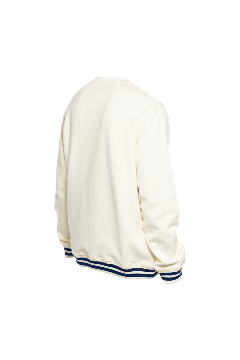 Men's New Era White Milwaukee Brewers Throwback Sweatshirt, Alternate, color, Cream