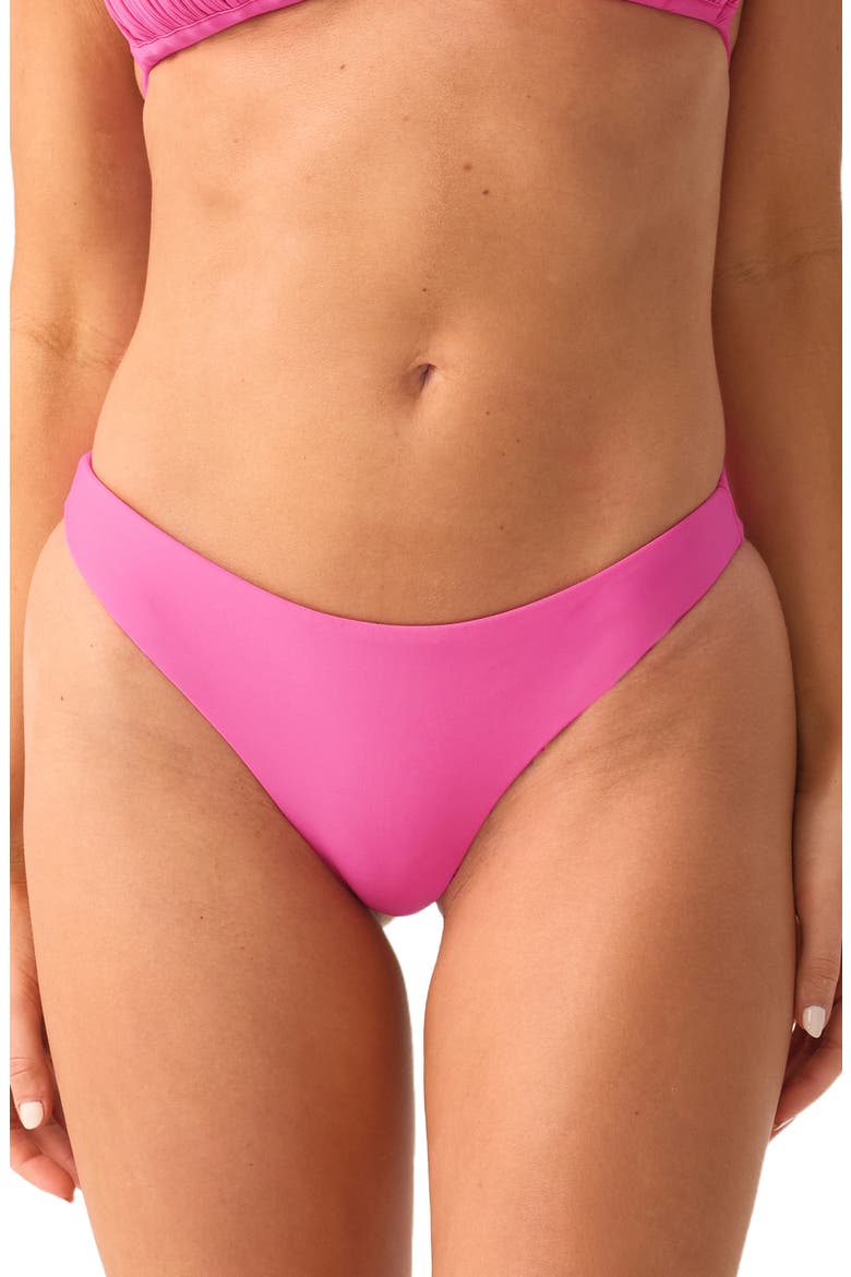 Basic Ruched Bikini Bottoms, Main, color, PETUNIA