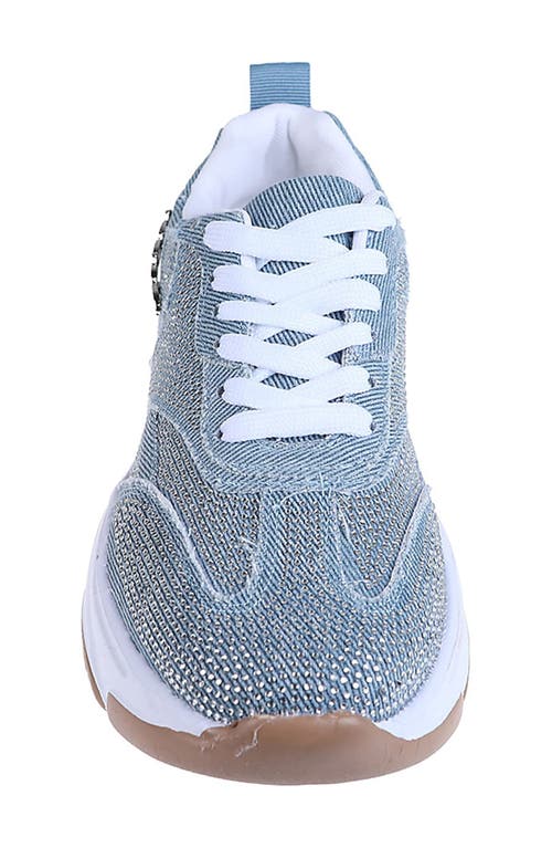 BEBE BEBE RHINESTONE DENIM SNEAKER