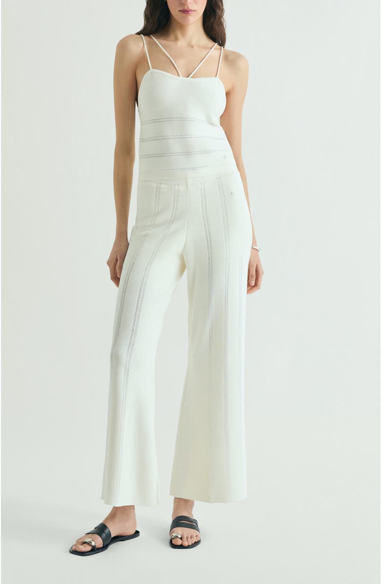 Scalpers Ribbed Detail Pants, Alternate, color, Ecru