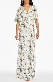 SACHIN BABI Mae Floral Flutter Sleeve Gown