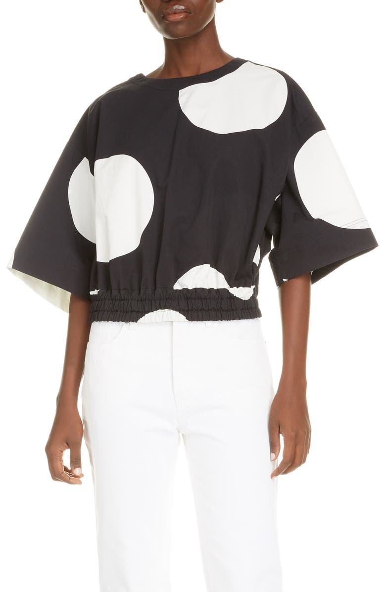 Dries Van Noten Carta Dot Crop Cotton Top, Main, color, 