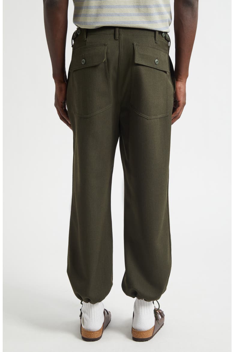 MIL Utility Drawstring Waist Wool Trousers, Alternate, color, GREEN