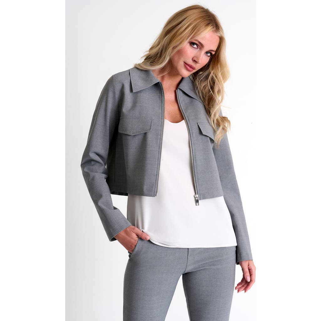 Shan Contemporary Short Jacket In Gray