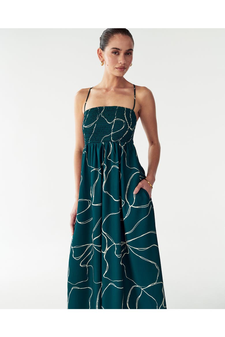 Acamar Maxi Dress, Alternate, color, Emerald Scribble