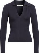 Emilia Wickstead Austin Wool Rib Polo Sweater