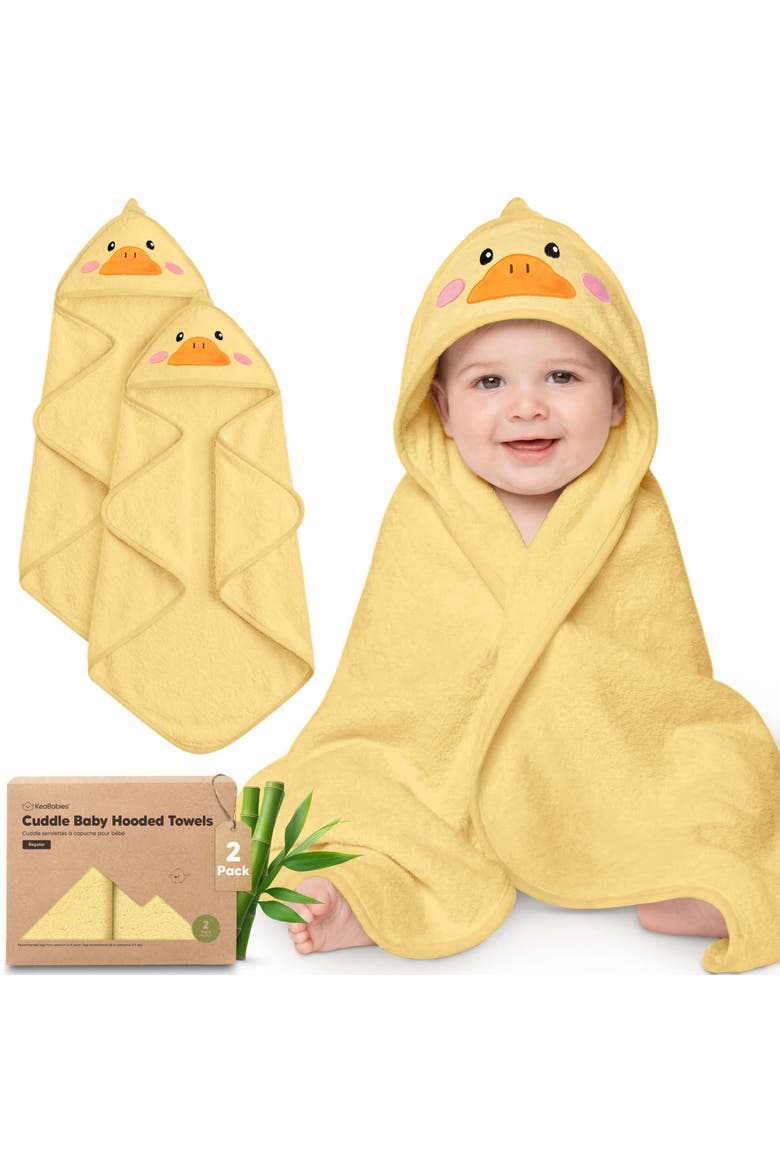 2-Pack Cuddle Baby Hooded Towel, Main, color, Duck