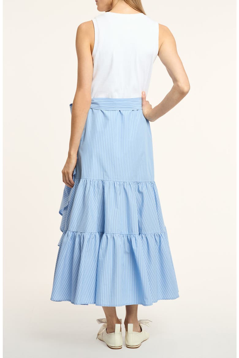 Jessie Ruffle Tie Waist Sleeveless Maxi Dress, Alternate, color, WHITE/ BLUE WISTERIA MULTI