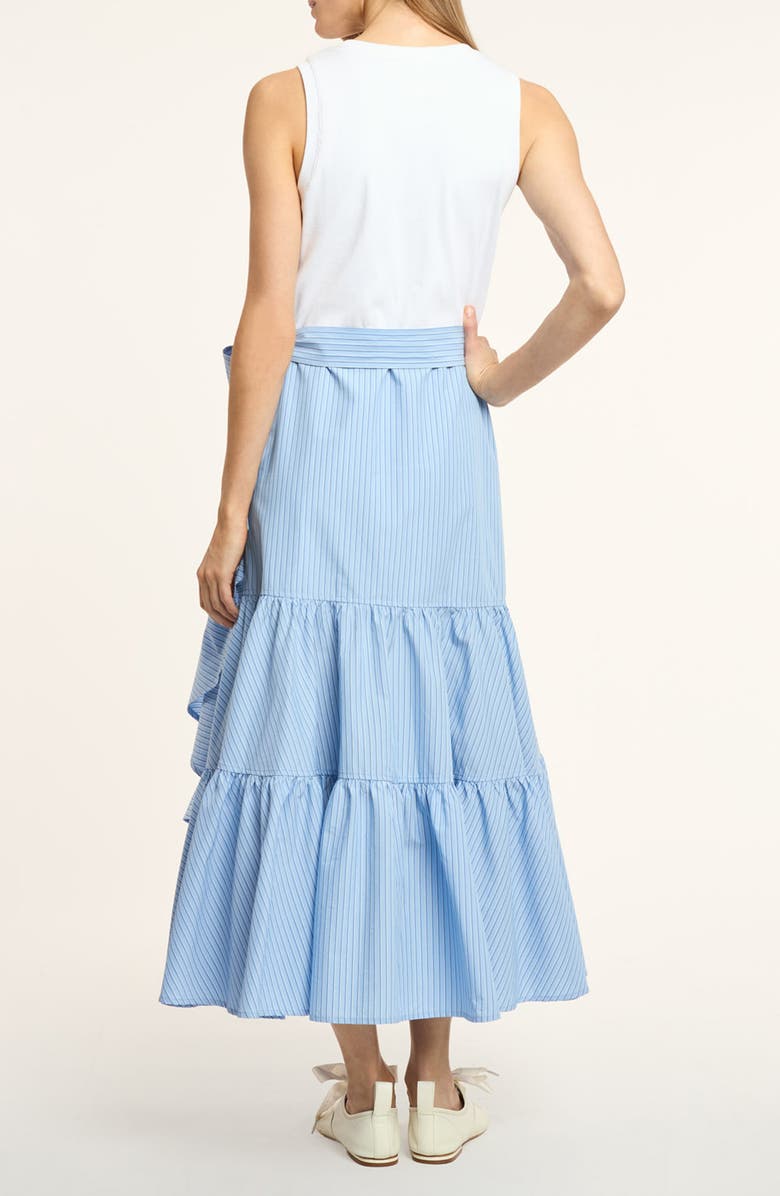 Cinq à Sept Jessie Ruffle Tie Waist Sleeveless Maxi Dress, Alternate, color, White/ Blue Wisteria Multi